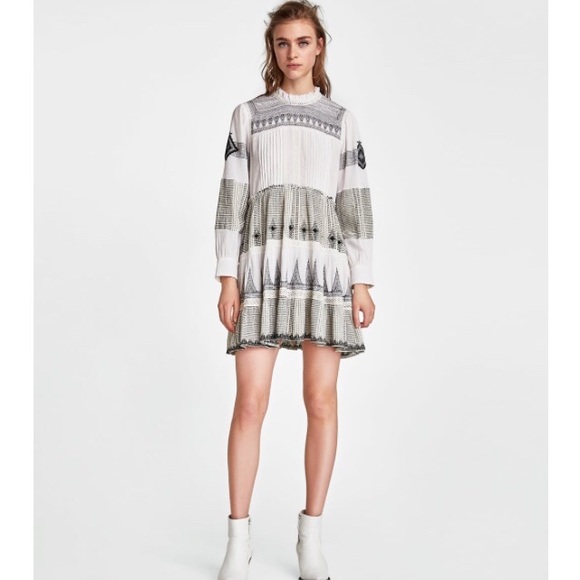 zara contrasting dress